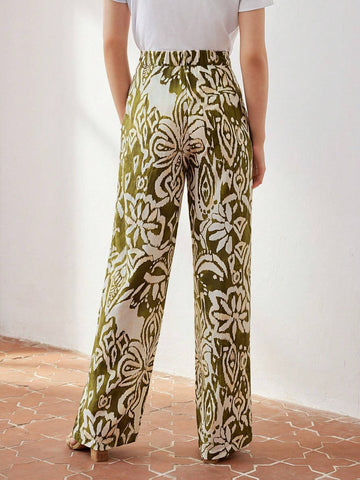 MOTF PREMIUM RETRO PRINT WIDE LEG PANTS