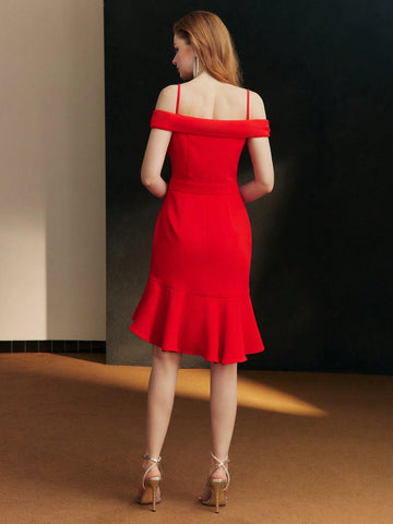 MOTF PREMIUM RHINESTONE BIAS CUT COCKTAIL DRESS