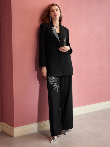 MOTF PREMIUM SEQUIN BEADED TAILORED PANTS