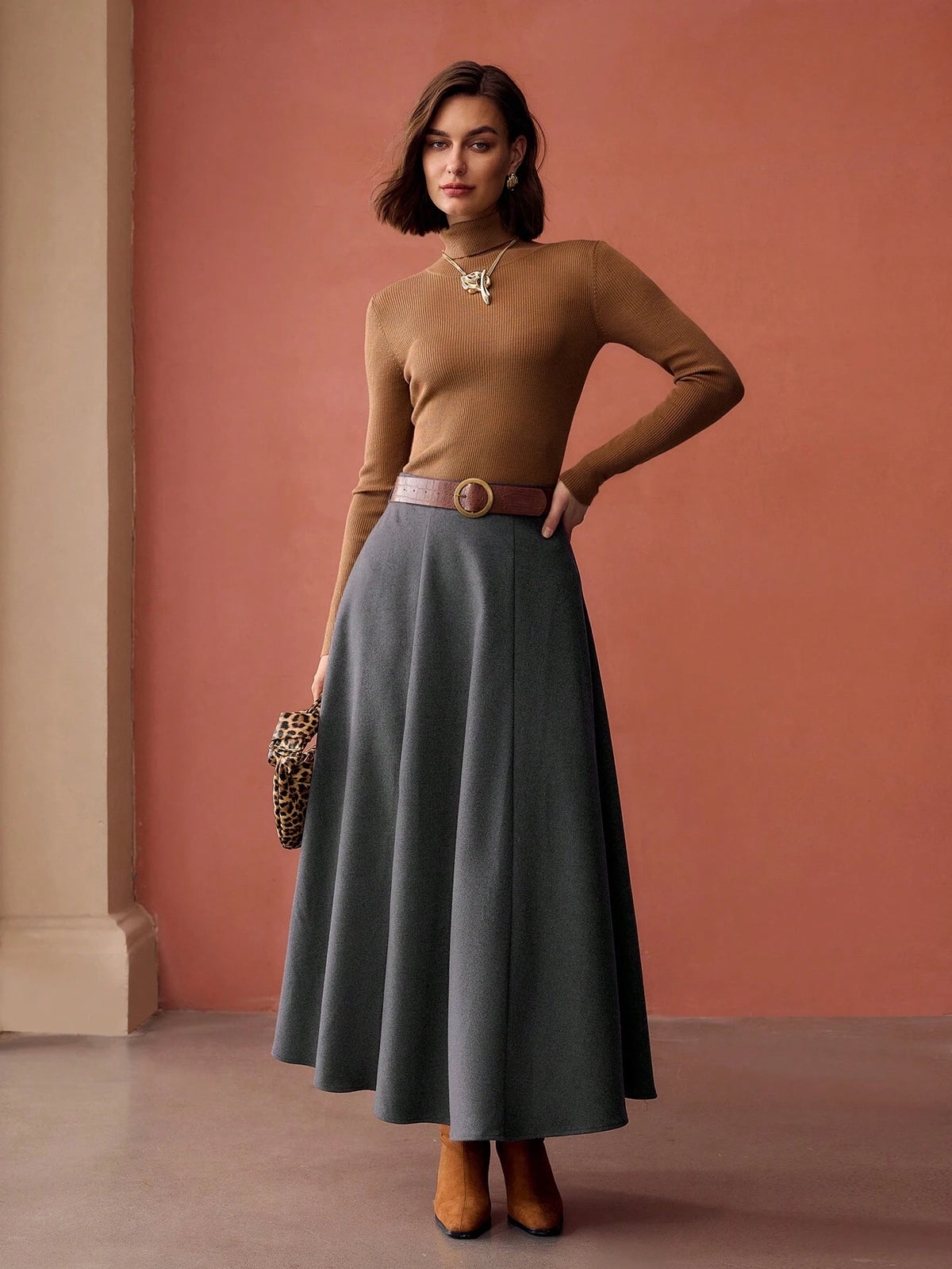 MOTF PREMIUM SIMPLE VINTAGE FLARED LONG SKIRT, WOMEN OUTFIT