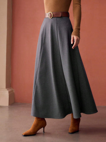 MOTF PREMIUM SIMPLE VINTAGE FLARED LONG SKIRT, WOMEN OUTFIT