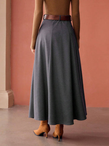 MOTF PREMIUM SIMPLE VINTAGE FLARED LONG SKIRT, WOMEN OUTFIT