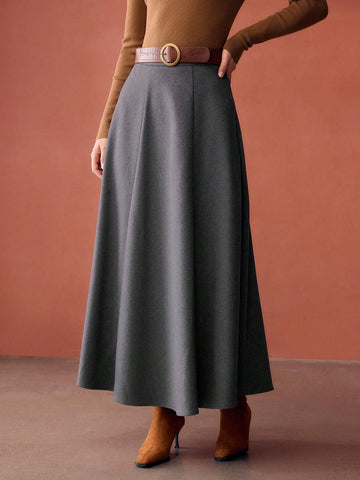 MOTF PREMIUM SIMPLE VINTAGE FLARED LONG SKIRT, WOMEN OUTFIT