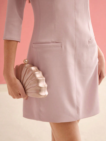 MOTF PREMIUM SIMPLE ZIPPER BACK FITTED DRESS