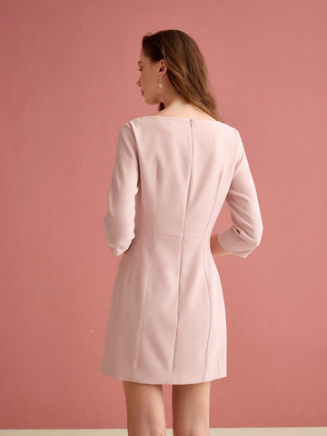 MOTF PREMIUM SIMPLE ZIPPER BACK FITTED DRESS