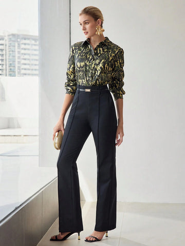 MOTF PREMIUM SNAKESKIN PRINT LONG SLEEVE SHIRT