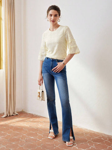 MOTF PREMIUM SOLID BELL SLEEVE SCHIFFY TEE
