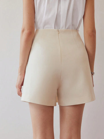 MOTF PREMIUM SOLID BUCKLE DETAIL SKORT