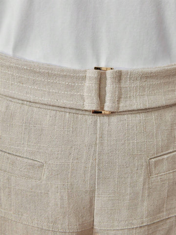 MOTF PREMIUM SOLID BUCKLE WAIST SHORTS