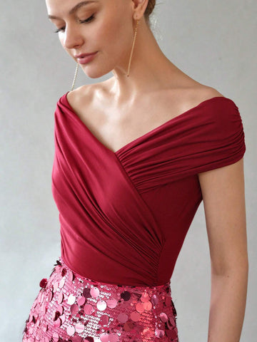 MOTF PREMIUM SOLID CROSS WRAP RUCHED SLIM FIT BODYSUIT