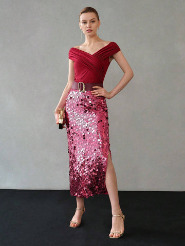 MOTF PREMIUM SOLID CROSS WRAP RUCHED SLIM FIT BODYSUIT