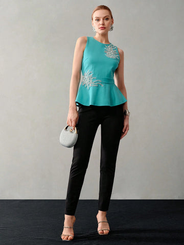 MOTF PREMIUM SOLID GOLD BUTTON DETAIL SKINNY PANTS FOR SUMMER