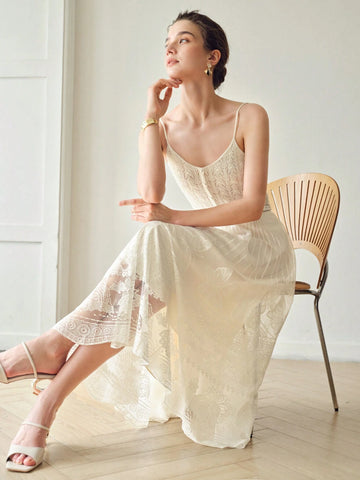 MOTF PREMIUM SOLID LACE OVERLAY FLARE SKIRT