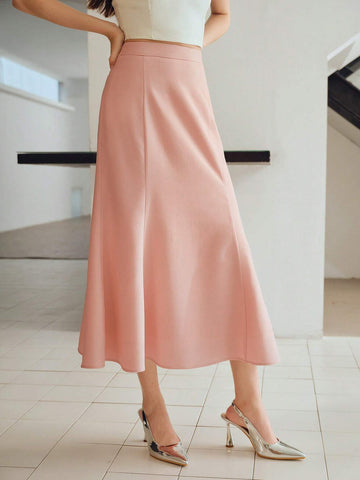 MOTF PREMIUM SOLID MERMAID HEM LONG SKIRT