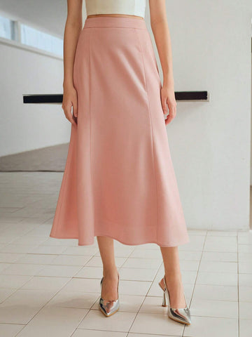 MOTF PREMIUM SOLID MERMAID HEM LONG SKIRT