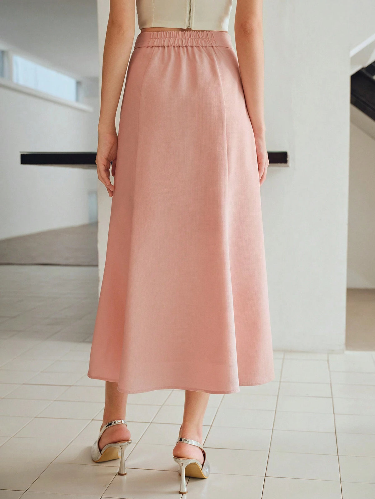 MOTF PREMIUM SOLID MERMAID HEM LONG SKIRT