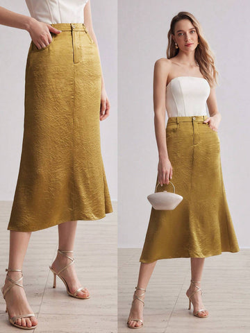 MOTF PREMIUM SOLID MERMAID HEM SKIRT