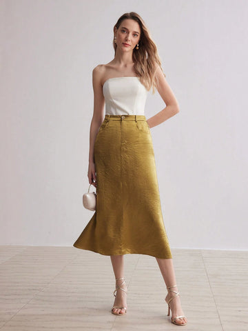 MOTF PREMIUM SOLID MERMAID HEM SKIRT