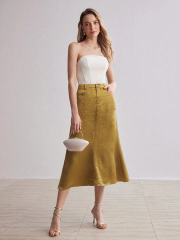 MOTF PREMIUM SOLID MERMAID HEM SKIRT