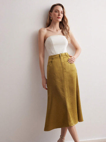 MOTF PREMIUM SOLID MERMAID HEM SKIRT