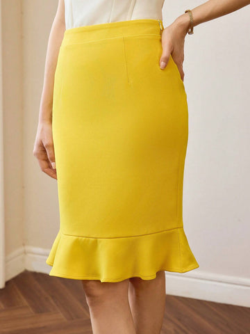 MOTF PREMIUM SOLID MERMAID HEM SKIRT