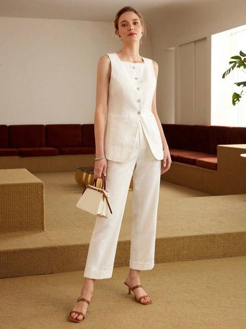 MOTF PREMIUM SOLID PATCH POCKET BUTTON PLACKET BLOUSE