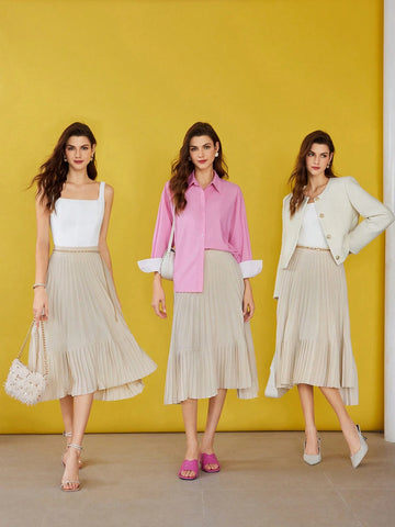 MOTF PREMIUM SOLID PLEATED SKIRT