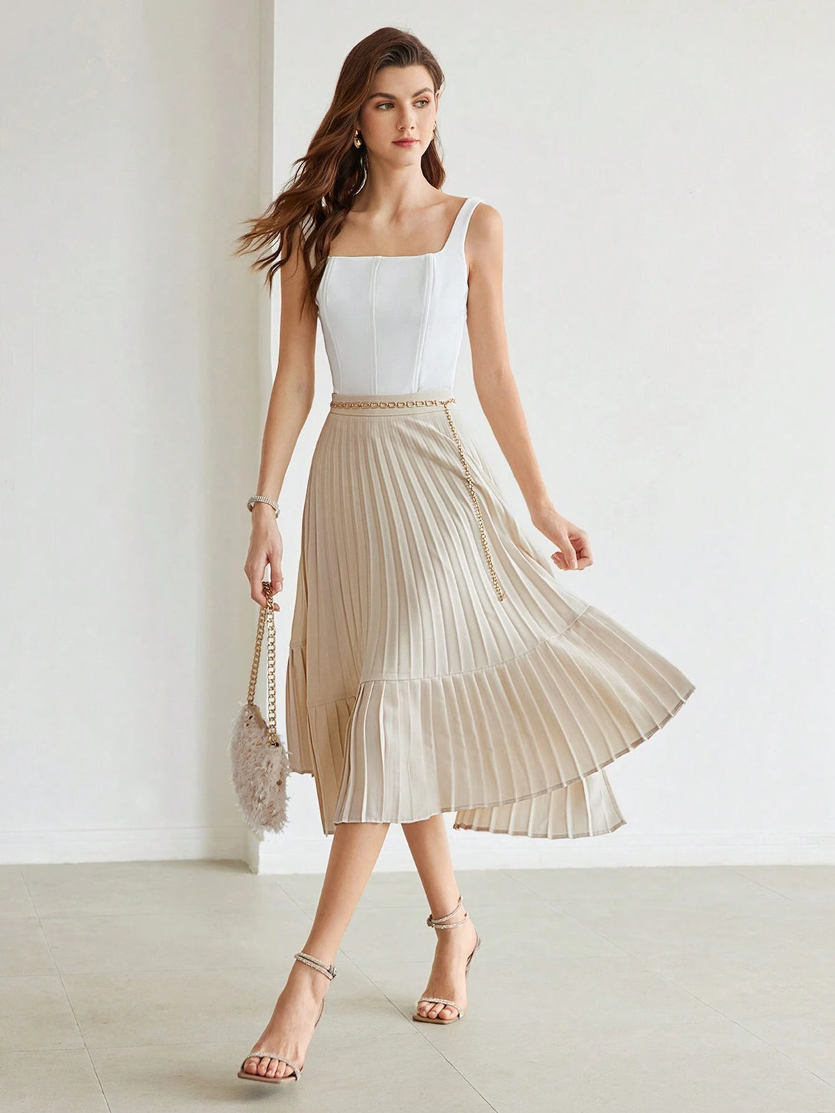 MOTF PREMIUM SOLID PLEATED SKIRT