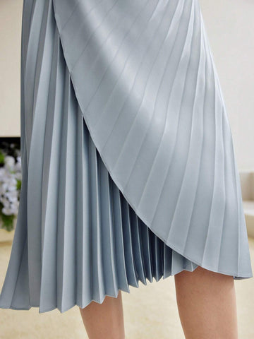 MOTF PREMIUM SOLID PLEATED WRAP SKIRT