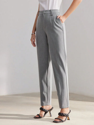 MOTF PREMIUM SOLID SLANT POCKET SEAM FRONT SUIT PANTS