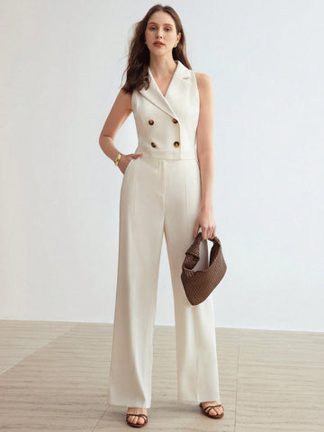 MOTF PREMIUM STRUCTURED DOUBLE BREASTED PRESS CREASE JUMPSUIT