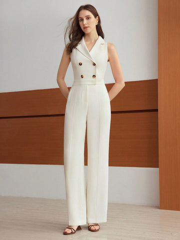 MOTF PREMIUM STRUCTURED DOUBLE BREASTED PRESS CREASE JUMPSUIT