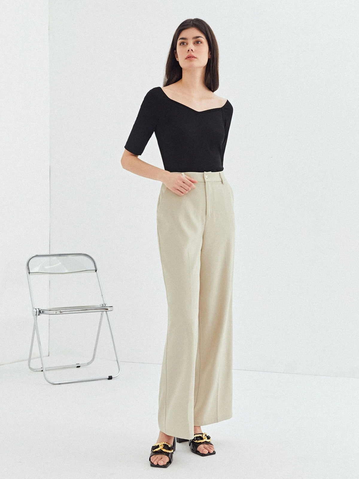 MOTF PREMIUM SWEETHEART NECK T-SHIRT MADE OF LENZING™ ECOVERO™ BRANDED VISCOSE FIBERS