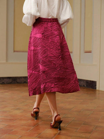 MOTF PREMIUM TEXTURED BELTED A LINE SKIRT