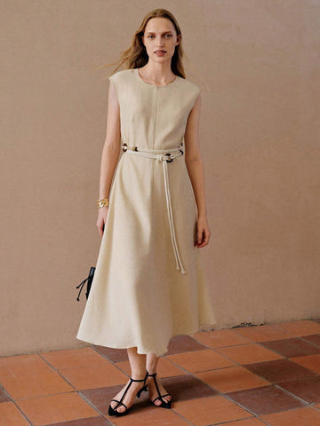MOTF PREMIUM TEXTURED CAP SLEEVE DRESS