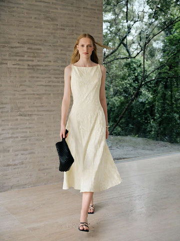 MOTF PREMIUM TEXTURED SIMPLE A LINE DRESS