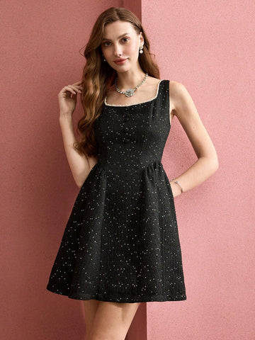 MOTF PREMIUM TWEED FITTED WAIST TANK DRESS