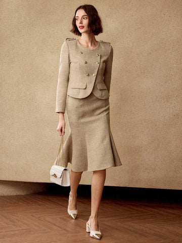 MOTF PREMIUM TWEED SOLID MERMAID SKIRT