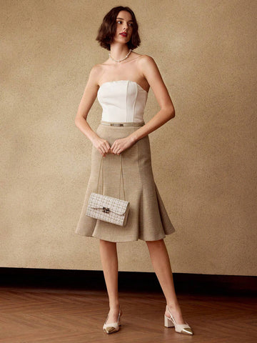 MOTF PREMIUM TWEED SOLID MERMAID SKIRT