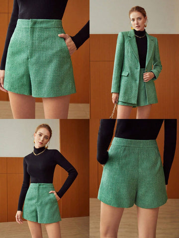 MOTF PREMIUM TWEED VISCOSE-BLEND SHORTS