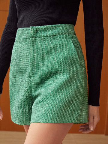 MOTF PREMIUM TWEED VISCOSE-BLEND SHORTS