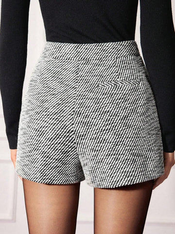 MOTF PREMIUM TWEED VISCOSE-BLEND SHORTS