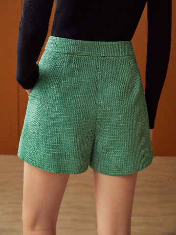 MOTF PREMIUM TWEED VISCOSE-BLEND SHORTS