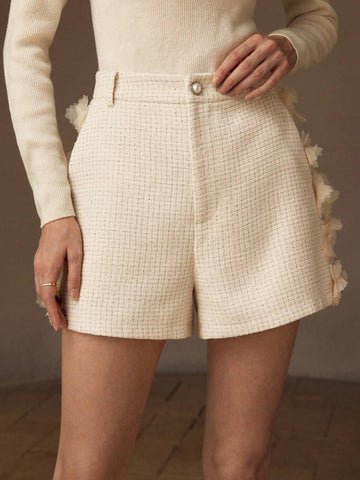 MOTF PREMIUM TWEED ZIPPER FLY SLANT POCKET SHORTS