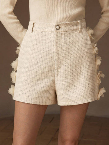 MOTF PREMIUM TWEED ZIPPER FLY SLANT POCKET SHORTS