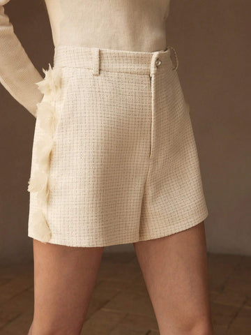 MOTF PREMIUM TWEED ZIPPER FLY SLANT POCKET SHORTS