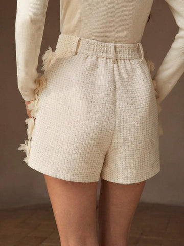 MOTF PREMIUM TWEED ZIPPER FLY SLANT POCKET SHORTS