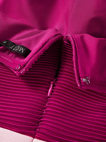 MOTF PREMIUM TWO TONE BUCKLE BELTED TUBE JUMPSUIT