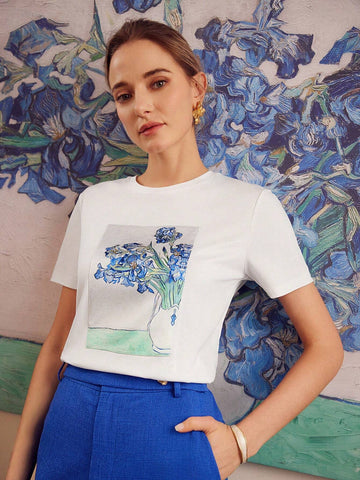 MOTF PREMIUM VASE PRINT PATCHED SHORT SLEEVE TEE