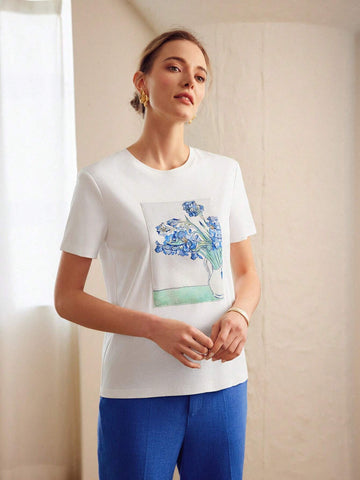 MOTF PREMIUM VASE PRINT PATCHED SHORT SLEEVE TEE